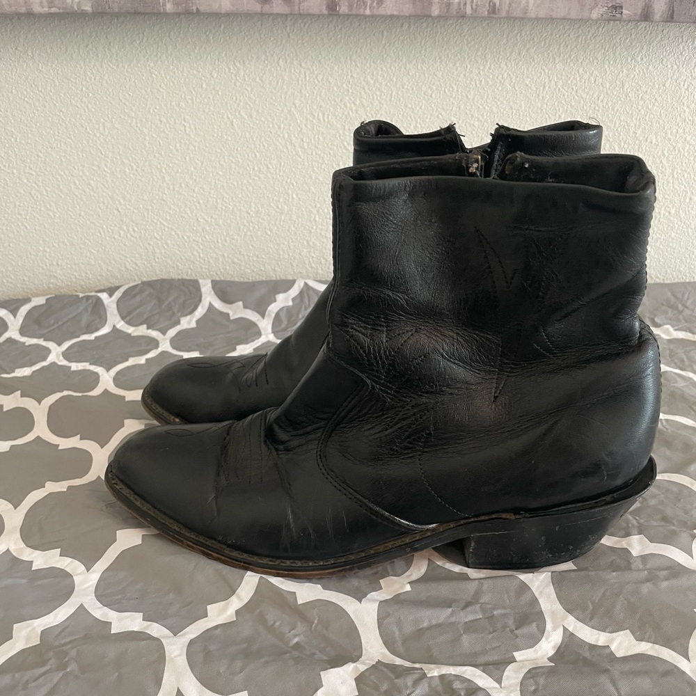 Double H 1875 Western Zipper Ankle Boot Black Size Men’s 11D wide cowboy